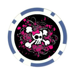 Girly Skull & Crossbones Poker Chip Card Guard (10 pack) from UrbanLoad.com Front