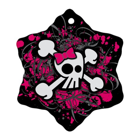 Girly Skull & Crossbones Ornament (Snowflake) from UrbanLoad.com Front
