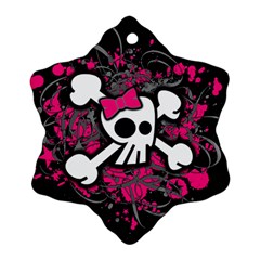 Girly Skull & Crossbones Snowflake Ornament (Two Sides) from UrbanLoad.com Back