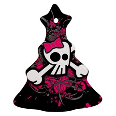 Girly Skull & Crossbones Christmas Tree Ornament (Two Sides) from UrbanLoad.com Front