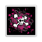 Girly Skull & Crossbones Memory Card Reader (Square)