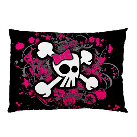 Girly Skull & Crossbones Pillow Case (Two Sides) from UrbanLoad.com Front