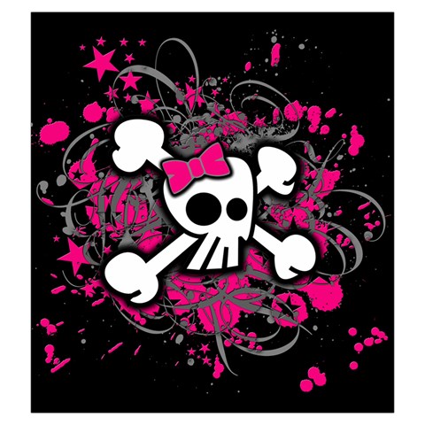 Girly Skull & Crossbones Drawstring Pouch (Large) from UrbanLoad.com Front