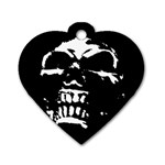 Morbid Skull Dog Tag Heart (Two Sides)