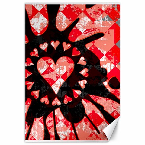 Love Heart Splatter Canvas 12  x 18  from UrbanLoad.com 11.88 x17.36  Canvas - 1