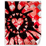 Love Heart Splatter Canvas 11  x 14 