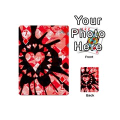 Love Heart Splatter Playing Cards 54 Designs (Mini) from UrbanLoad.com Front - Diamond7
