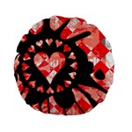 Love Heart Splatter Standard 15  Premium Round Cushion 
