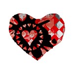 Love Heart Splatter Standard 16  Premium Heart Shape Cushion 