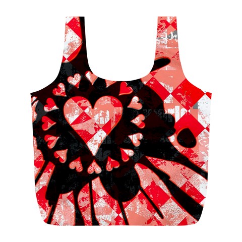 Love Heart Splatter Full Print Recycle Bag (L) from UrbanLoad.com Front