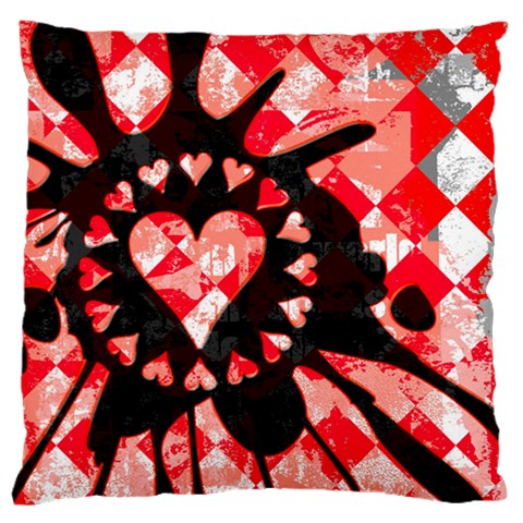 Love Heart Splatter Large Flano Cushion Case (Two Sides) from UrbanLoad.com Back