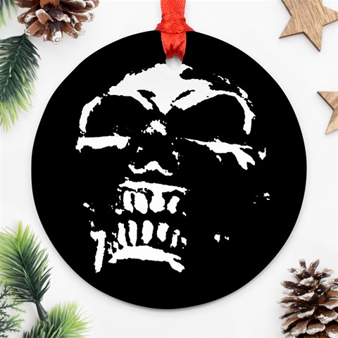 Morbid Skull Ornament (Round) from UrbanLoad.com Front