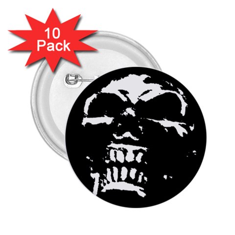 Morbid Skull 2.25  Button (10 pack) from UrbanLoad.com Front