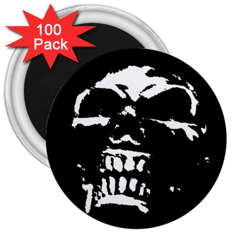 Morbid Skull 3  Magnet (100 pack) from UrbanLoad.com Front
