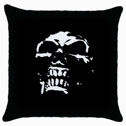 Morbid Skull Throw Pillow Case (Black) from UrbanLoad.com Front