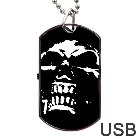 Morbid Skull Dog Tag USB Flash (Two Sides) from UrbanLoad.com Front