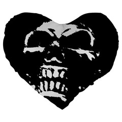Morbid Skull Large 19  Premium Heart Shape Cushion from UrbanLoad.com Front