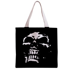 Morbid Skull Zipper Grocery Tote Bag from UrbanLoad.com Back