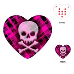 Pink Plaid Skull Playing Cards Single Design (Heart)