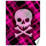 Pink Plaid Skull Canvas 18  x 24 