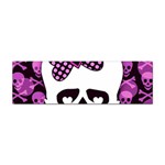 Pink Polka Dot Bow Skull Sticker (Bumper)