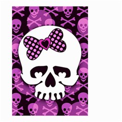 Pink Polka Dot Bow Skull Small Garden Flag (Two Sides) from UrbanLoad.com Front