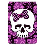 Pink Polka Dot Bow Skull Removable Flap Cover (L)
