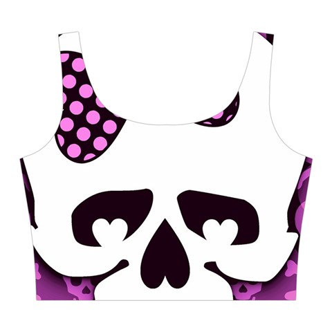 Pink Polka Dot Bow Skull Midi Sleeveless Dress from UrbanLoad.com Top Front