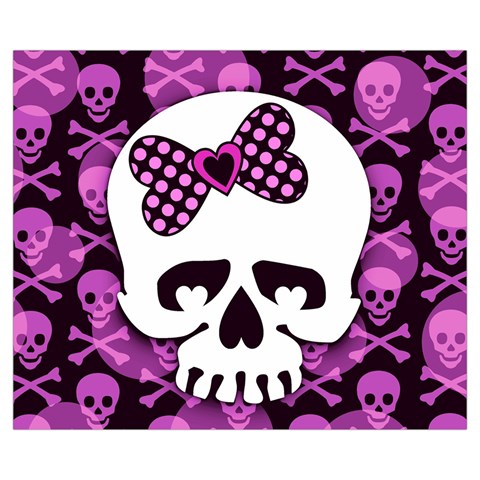 Pink Polka Dot Bow Skull Medium Tote Bag from UrbanLoad.com Back