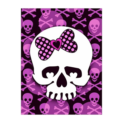 Pink Polka Dot Bow Skull Medium Tapestry from UrbanLoad.com Front