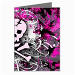 Pink Skull Splatter Greeting Card
