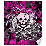 Pink Skull Splatter Canvas 8  x 10 