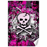 Pink Skull Splatter Canvas 12  x 18 