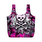 Pink Skull Splatter Full Print Recycle Bag (M)
