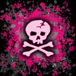 Pink Skull Star Splatter Canvas 12  x 12 
