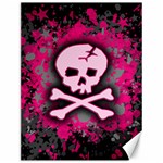 Pink Skull Star Splatter Canvas 12  x 16 