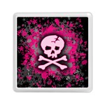 Pink Skull Star Splatter Memory Card Reader (Square)