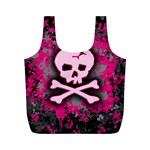 Pink Skull Star Splatter Full Print Recycle Bag (M)