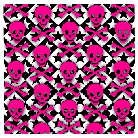 Pink Skulls & Stars Wooden Puzzle Square from UrbanLoad.com Front