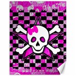 Pink Star Skull Canvas 12  x 16 