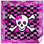 Pink Star Skull Canvas 16  x 16 
