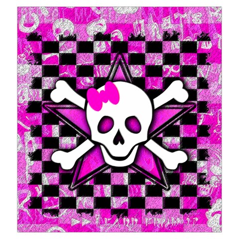 Pink Star Skull Drawstring Pouch (Large) from UrbanLoad.com Front