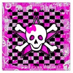 Pink Star Skull Large Satin Scarf (Square)