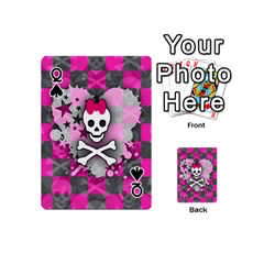 Queen Princess Skull Heart Playing Cards 54 Designs (Mini) from UrbanLoad.com Front - SpadeQ