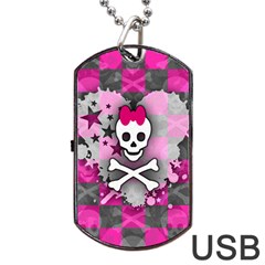 Princess Skull Heart Dog Tag USB Flash (Two Sides) from UrbanLoad.com Back