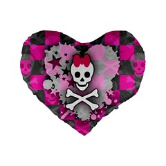 Princess Skull Heart Standard 16  Premium Heart Shape Cushion  from UrbanLoad.com Front