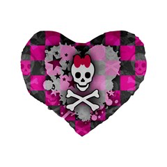 Princess Skull Heart Standard 16  Premium Heart Shape Cushion  from UrbanLoad.com Back