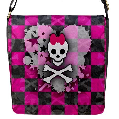 Princess Skull Heart Flap Closure Messenger Bag (S) from UrbanLoad.com Front