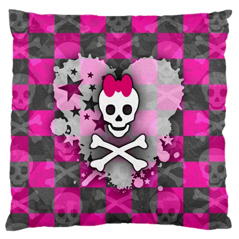 Princess Skull Heart Large Flano Cushion Case (Two Sides) from UrbanLoad.com Front