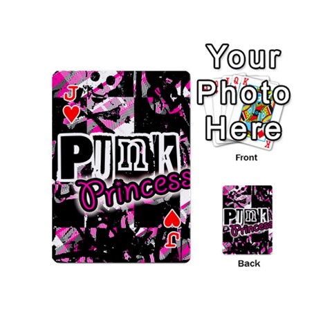 Jack Punk Princess Playing Cards 54 Designs (Mini) from UrbanLoad.com Front - HeartJ